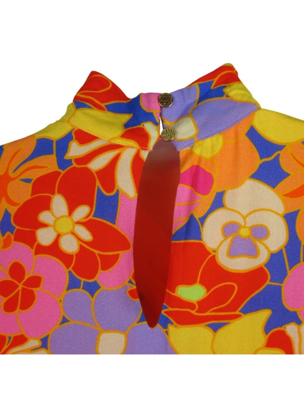 Emily McCarthy Floral Long Sleeve Dress Tiered Hem Multicolor Small $318 Luxury - Picture 4 of 11